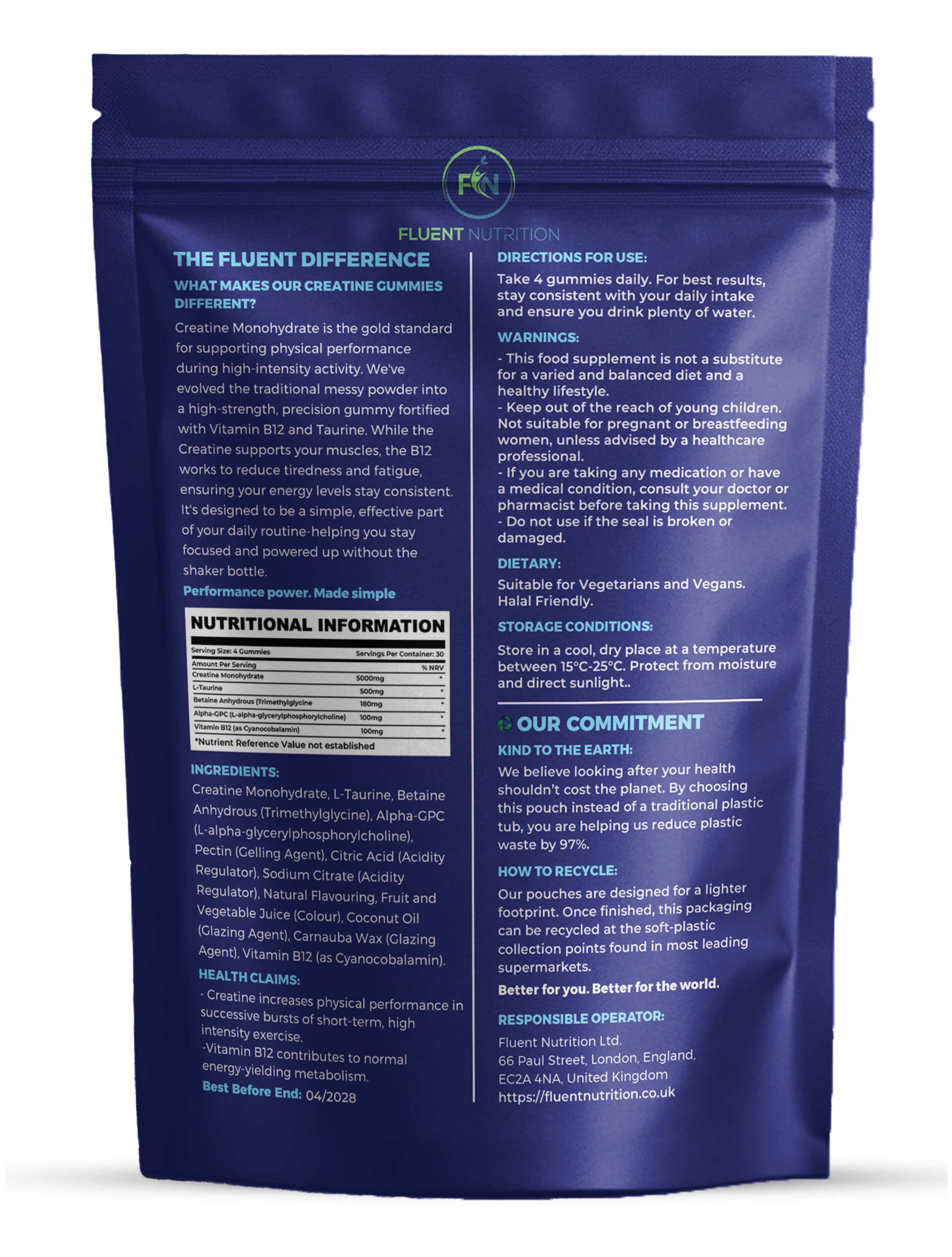 Creatine Monohydrate Gummies - 5000MG - Blueberry